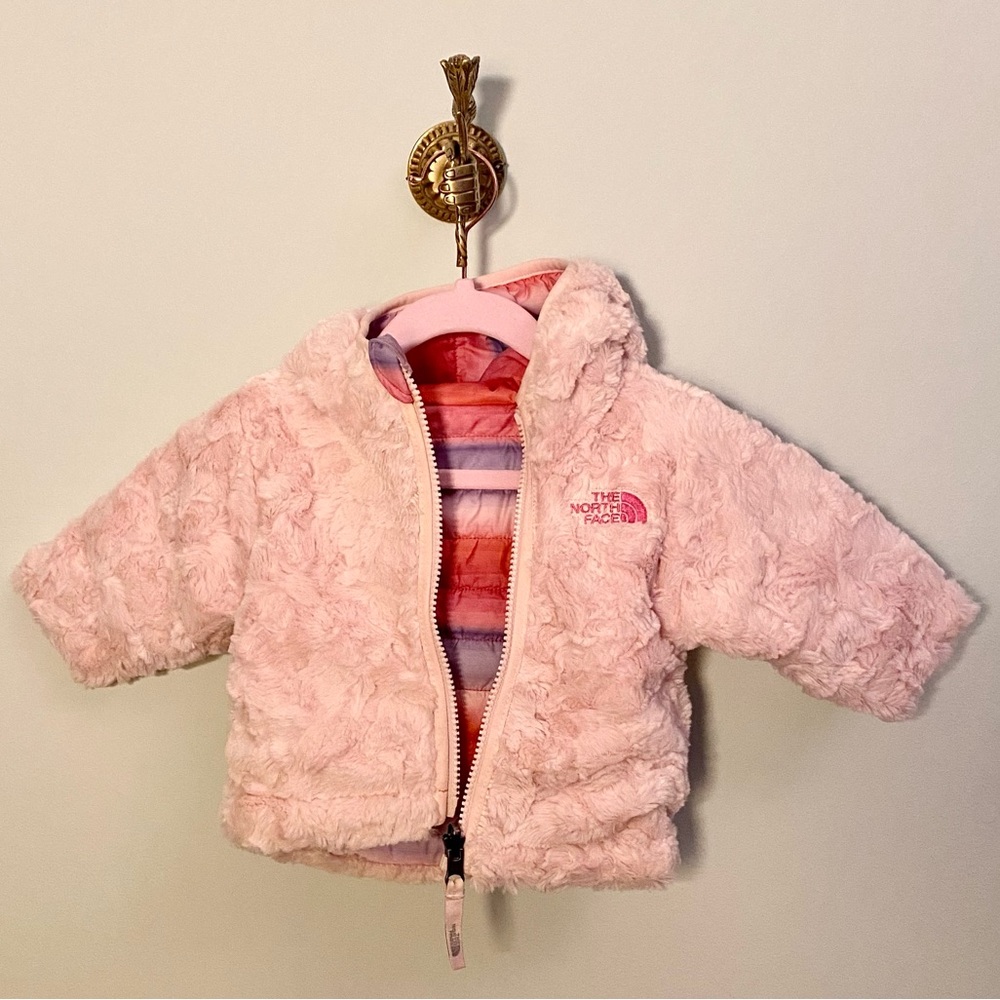 The North Face Reversible Coat Pink and Purple Infant size 0-3M